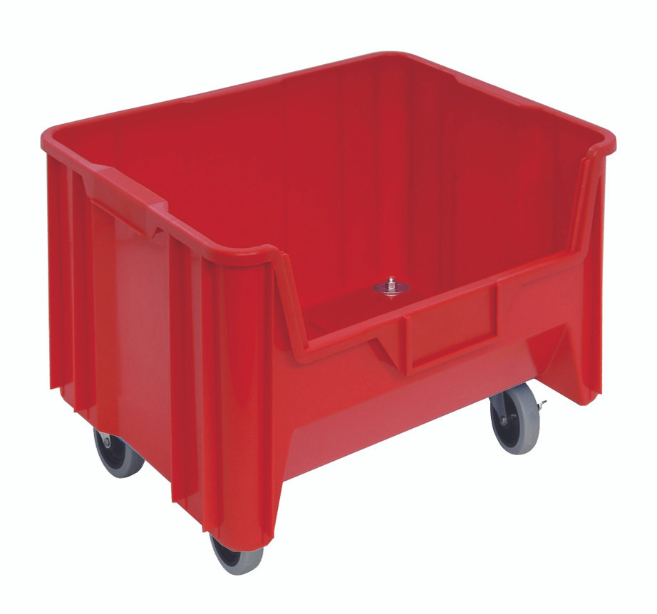 Mobile Container, stacking, 15-1/4" x 19-7/8" x 15-7/16", Red, Red, Polypropylene, QGH705MOBRD