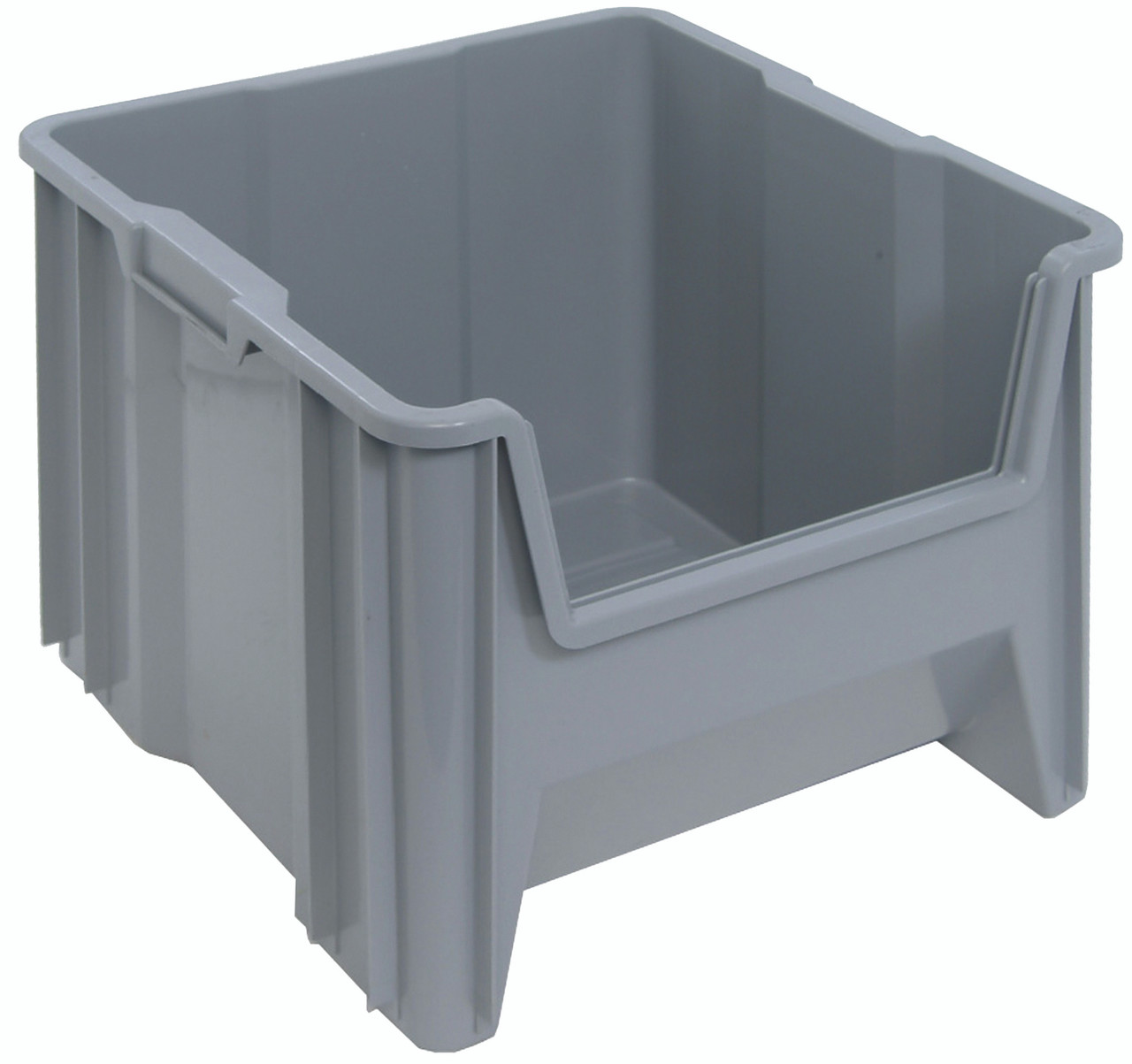 Container, stacking, 17-1/2" x 16-1/2" x 12-1/2", Gray, Gray, Polypropylene, QGH800GYCS