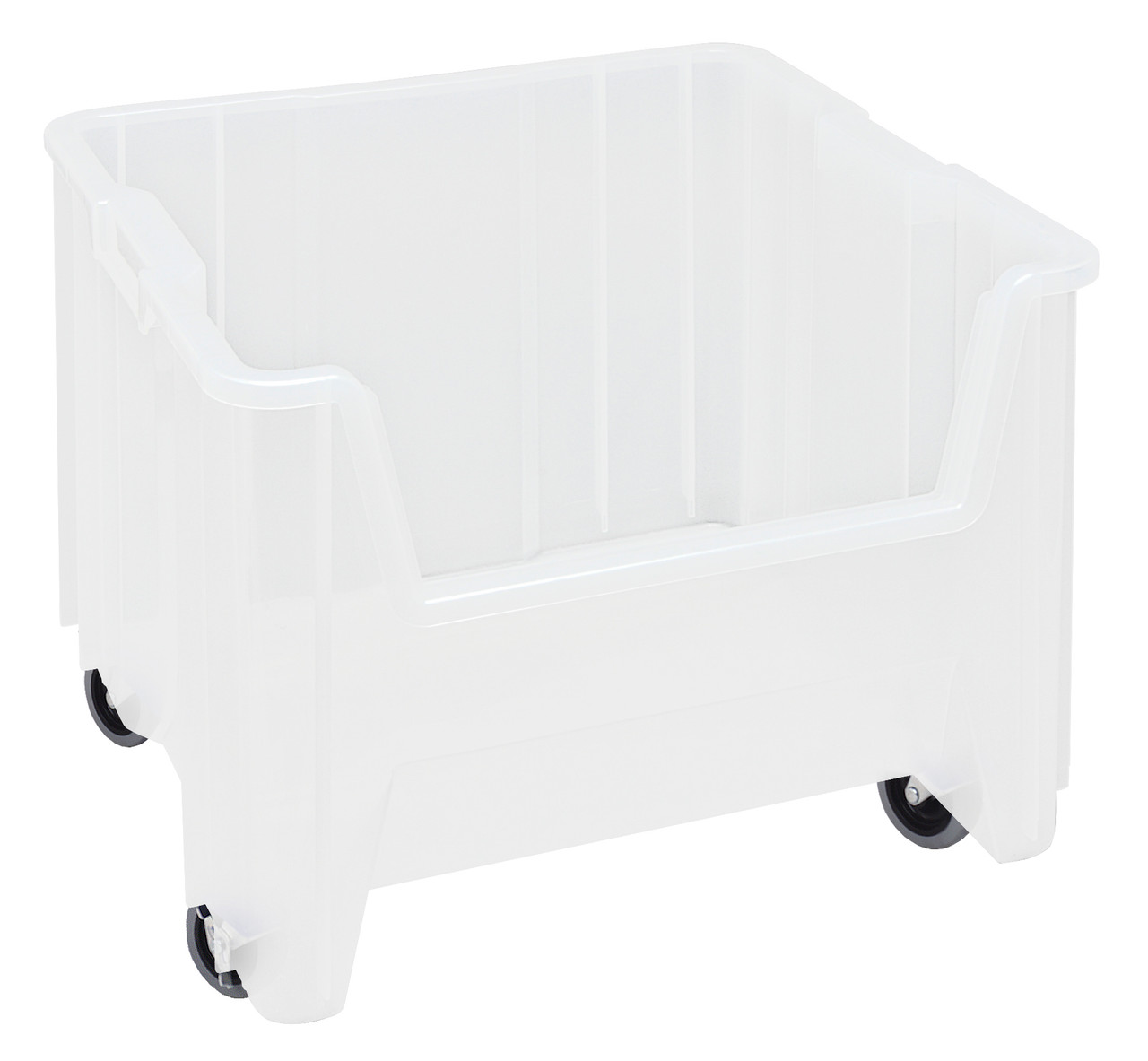 Mobile Container, stacking, 17-1/2" x 16-1/2" x 15-1/2", Clear, Clear, Polypropylene, QGH805MOBCLCS