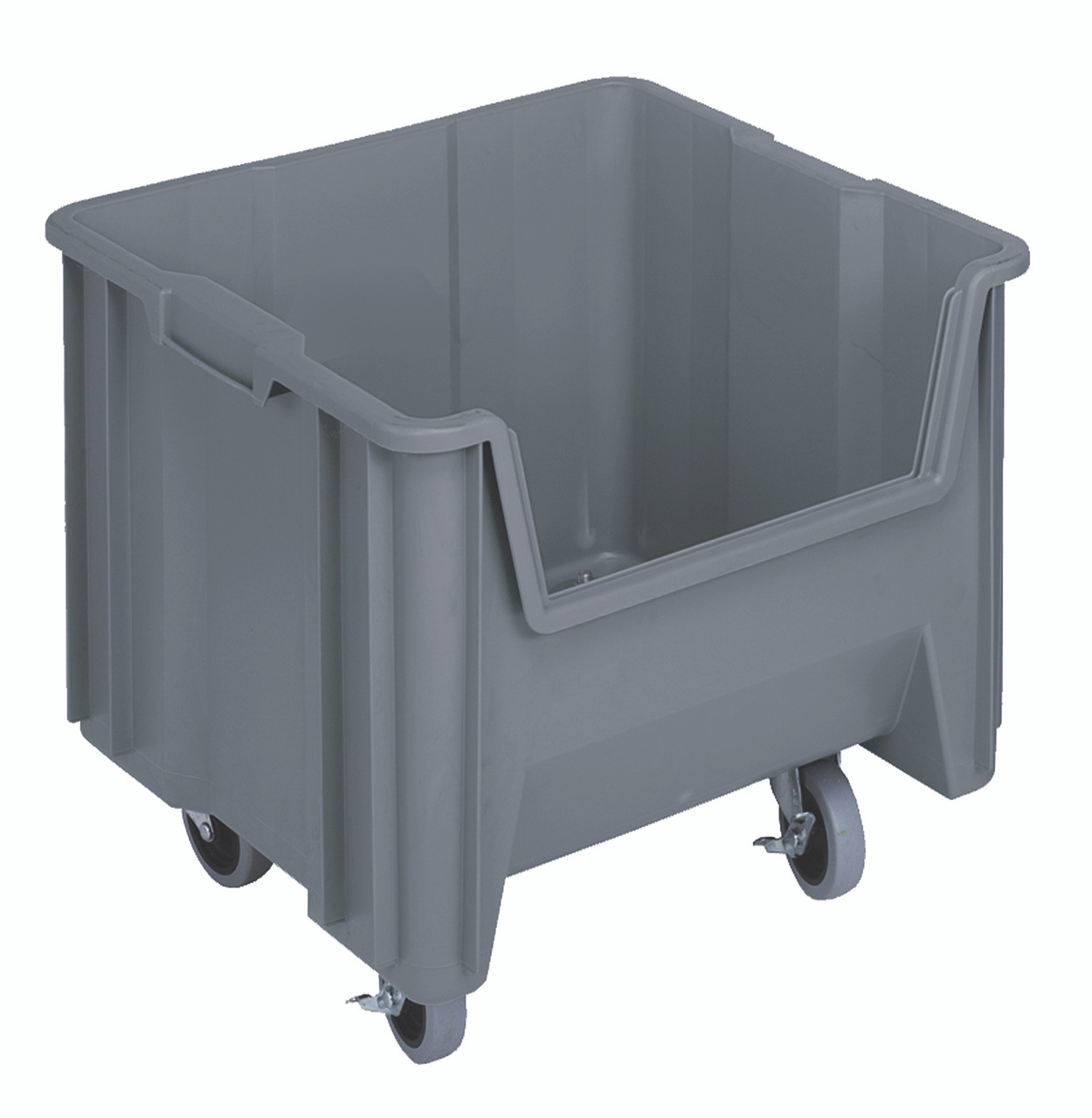 Mobile Container, stacking, 17-1/2" x 16-1/2" x 15-1/2", Gray, Gray, Polypropylene, QGH805MOBGYCS