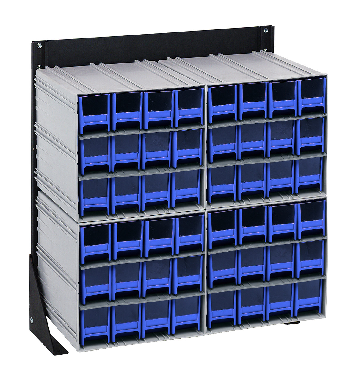 Interlocking Storage Cabinets Floor Stand, single sided, 12"D x 23-5/8"W x 28"H, Black, Blue, Carbon Steel, QIC-124-122BL