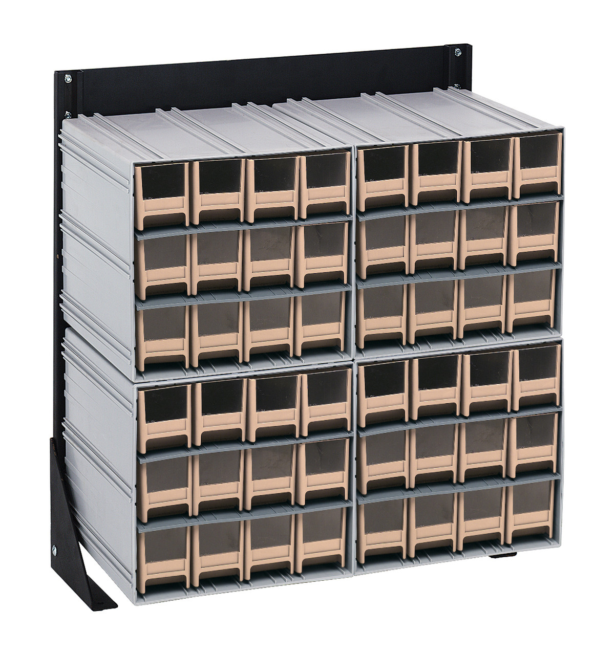 Interlocking Storage Cabinets Floor Stand, single sided, 12"D x 23-5/8"W x 28"H, Black, Ivory, Carbon Steel, QIC-124-122IV