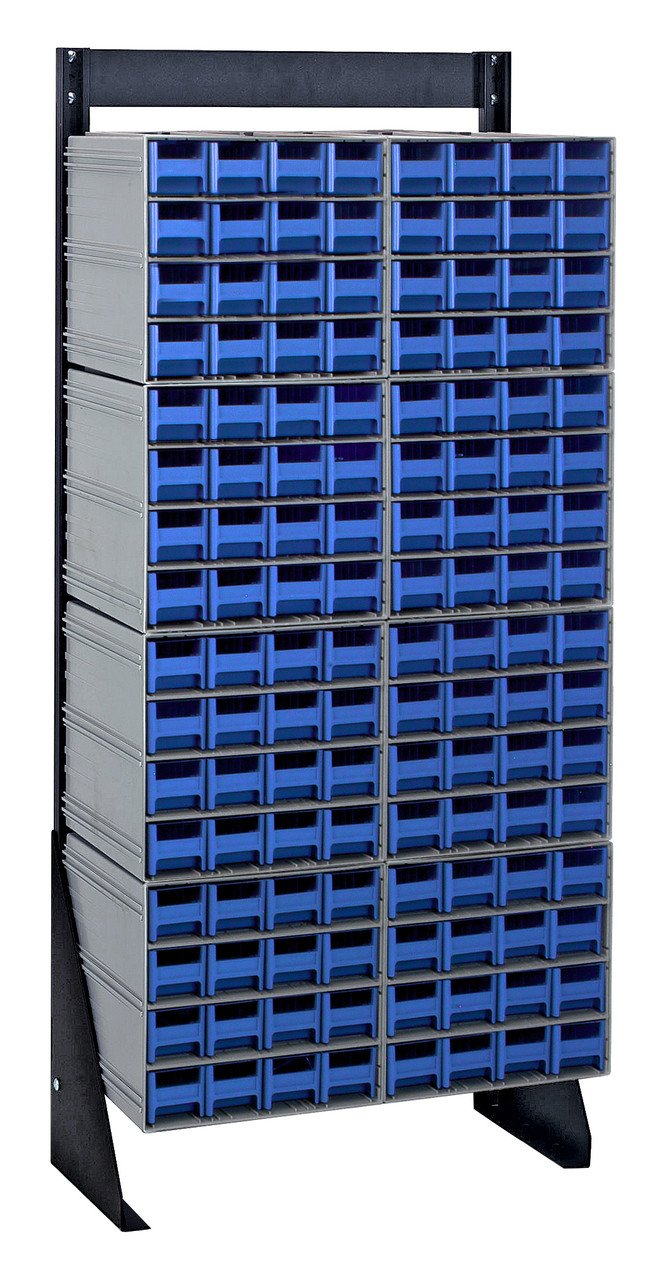 Interlocking Storage Cabinets Floor Stand, single sided, 12"D x 23-5/8"W x 52"H, Black, Blue, Carbon Steel, QIC-148-161BL