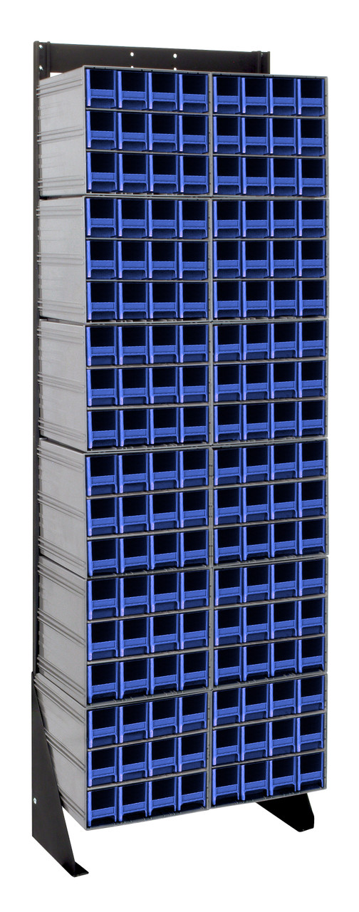 Interlocking Storage Cabinets Floor Stand, single sided, 12"D x 23-5/8"W x 75"H, Black, Blue, Carbon Steel, QIC-170-122BL
