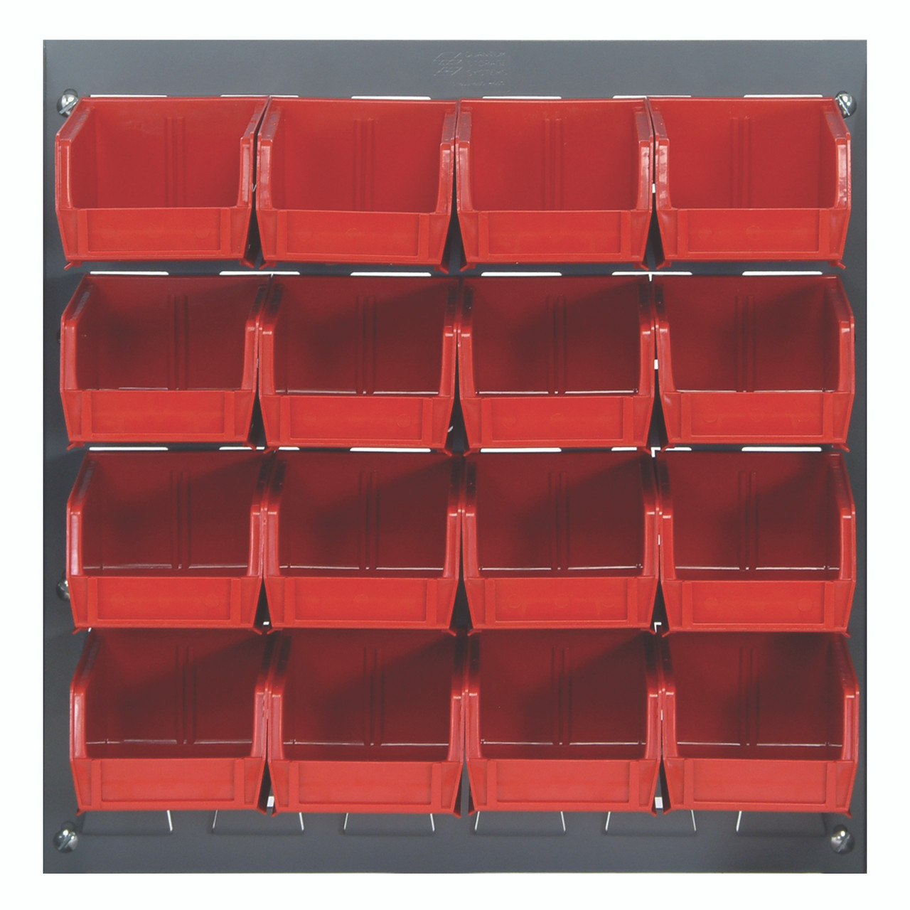 Louvered Panel, wall mounted, 18"L x 8"D x 19"H, Gray, Red, Carbon Steel, QLP-1819-220-16RD