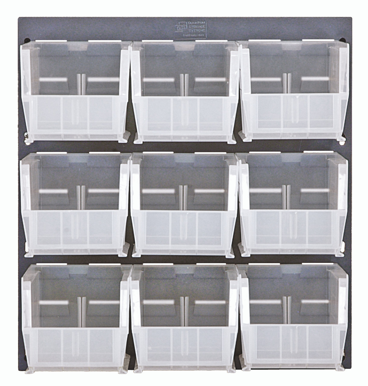 Louvered Panel, wall mounted, 18"L x 11"D x 19"H, Gray, Clear, Carbon Steel, QLP-1819-230-9CL