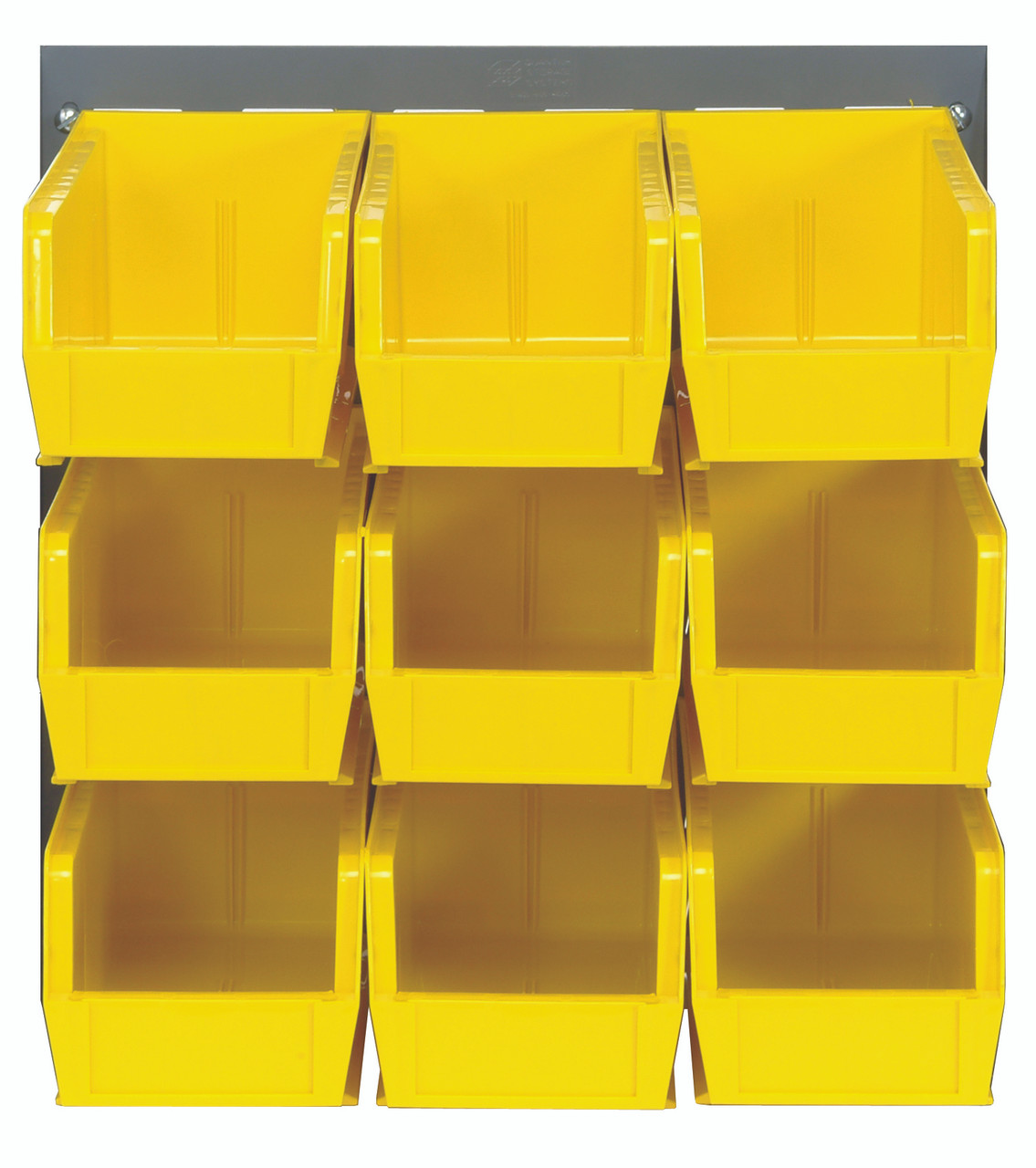 Louvered Panel, wall mounted, 18"L x 11"D x 19"H, Gray, Yellow, Carbon Steel, QLP-1819-230-9YL