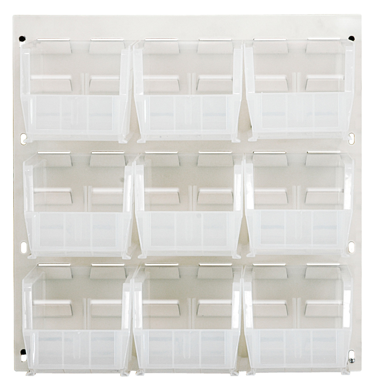 Louvered Panel, wall mounted, 18"L x 11"D x 19"H, Oyster White, Clear, Carbon Steel, QLP-1819HC-230-9CL