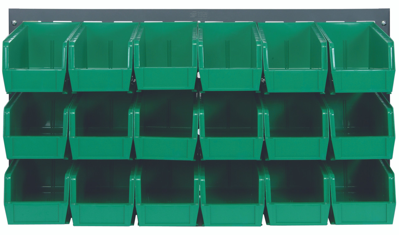 Louvered Panel, wall mounted, 36"L x 11"D x 19"H, Gray, Green, Carbon Steel, QLP-3619-230-18GN