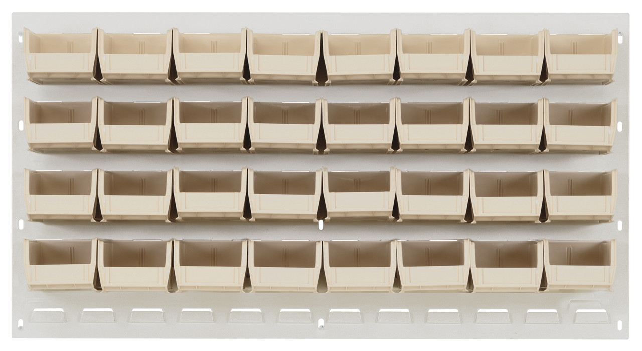 Louvered Panel, wall mounted, 36"L x 6"D x 19"H, Oyster White, Ivory, Carbon Steel, QLP-3619HC-210-32IV