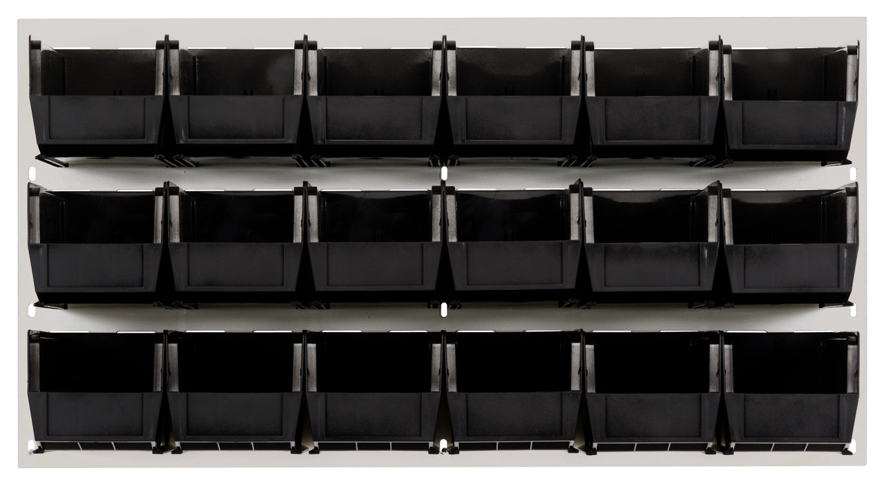 Louvered Panel, wall mounted, 36"L x 11"D x 19"H, Oyster White, Black, Carbon Steel, QLP-3619HC-230-18BK