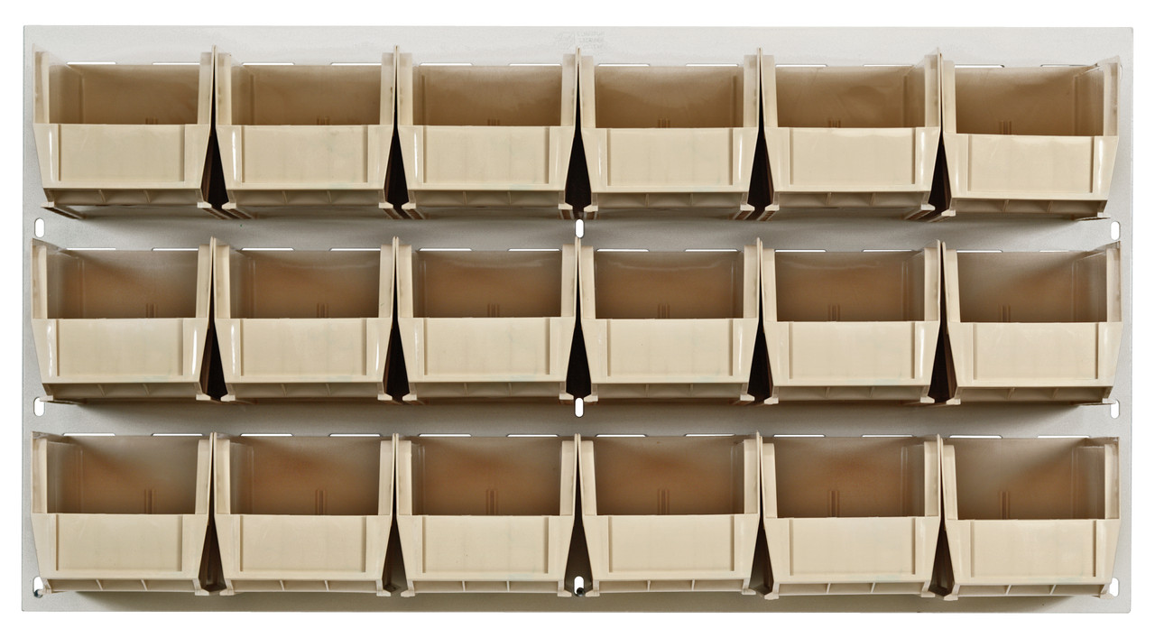 Louvered Panel, wall mounted, 36"L x 11"D x 19"H, Oyster White, Ivory, Carbon Steel, QLP-3619HC-230-18IV