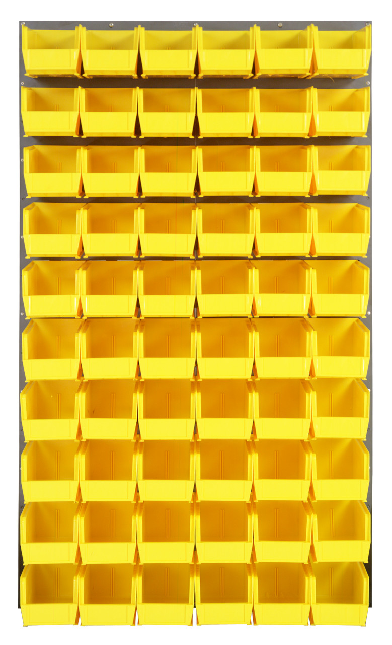 Louvered Panel, wall mounted, 36"L x 11"D x 61"H, Gray, Yellow, Carbon Steel, QLP-3661-230-60YL