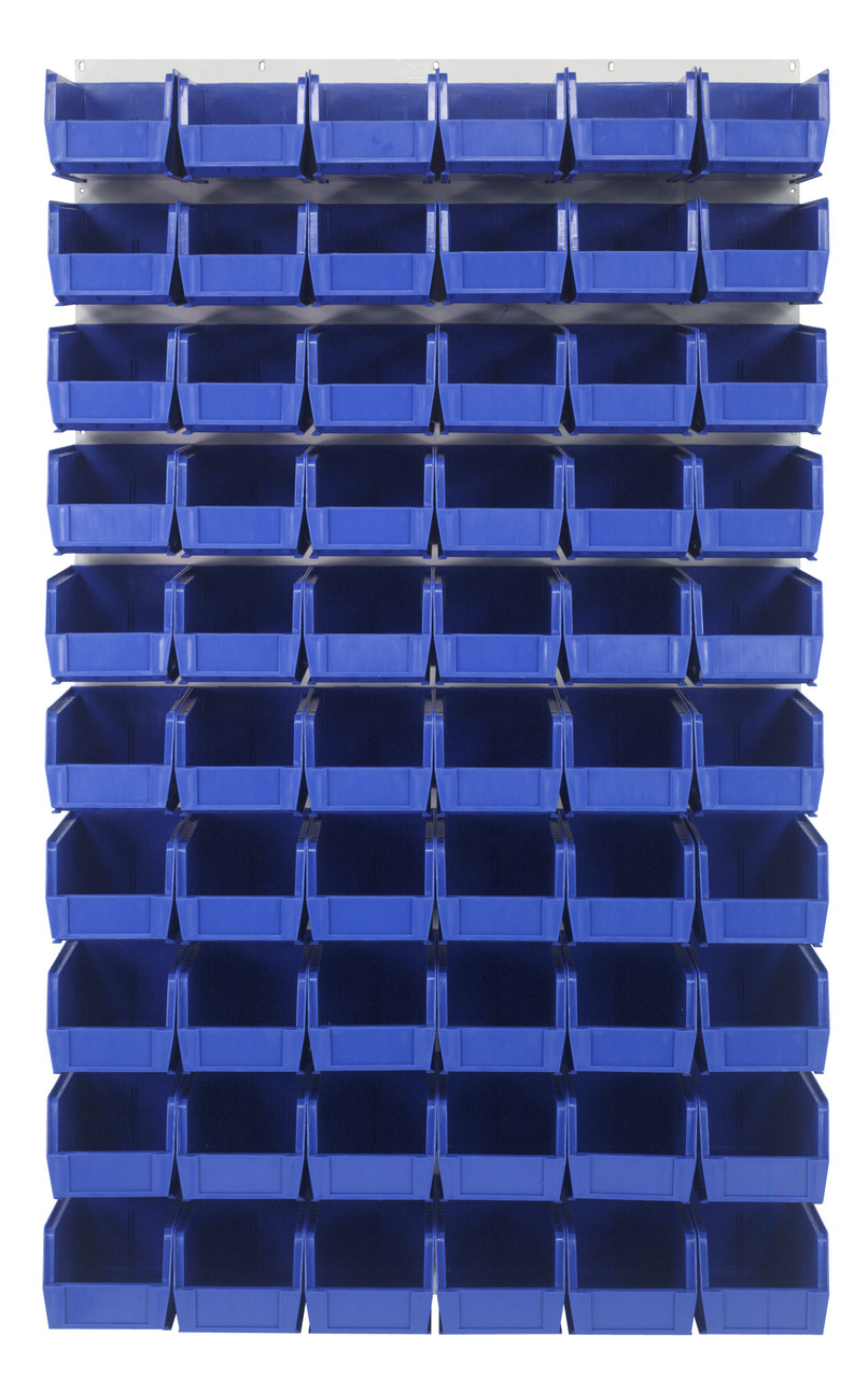 Louvered Panel, wall mounted, 36"L x 11"D x 61"H, Oyster White, Blue, Carbon Steel, QLP-3661HC-230-60BL