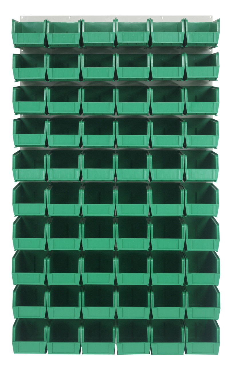 Louvered Panel, wall mounted, 36"L x 11"D x 61"H, Oyster White, Green, Carbon Steel, QLP-3661HC-230-60GN