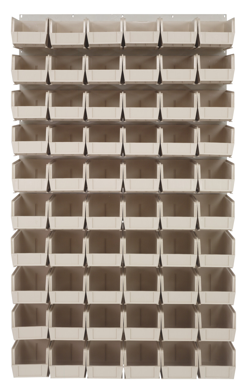 Louvered Panel, wall mounted, 36"L x 11"D x 61"H, Oyster White, Ivory, Carbon Steel, QLP-3661HC-230-60IV