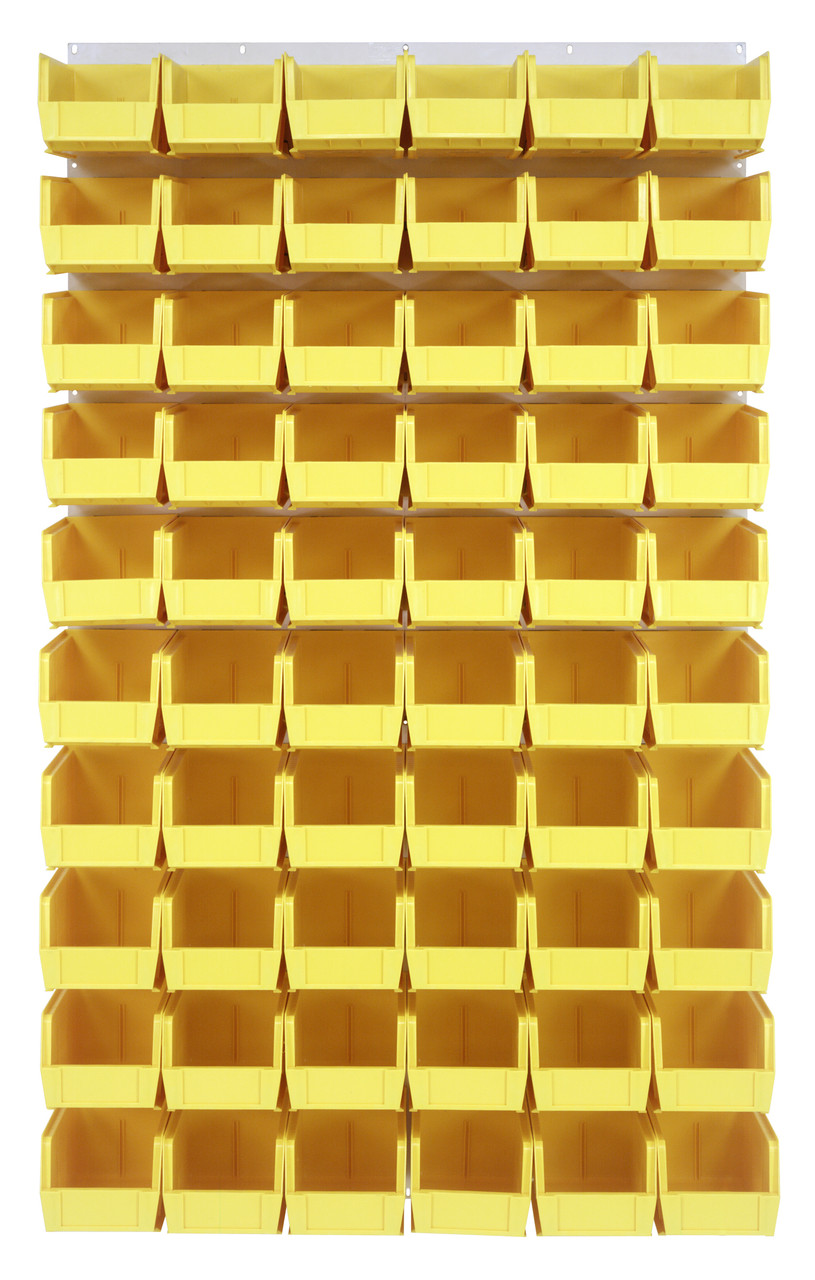 Louvered Panel, wall mounted, 36"L x 11"D x 61"H, Oyster White, Yellow, Carbon Steel, QLP-3661HC-230-60YL