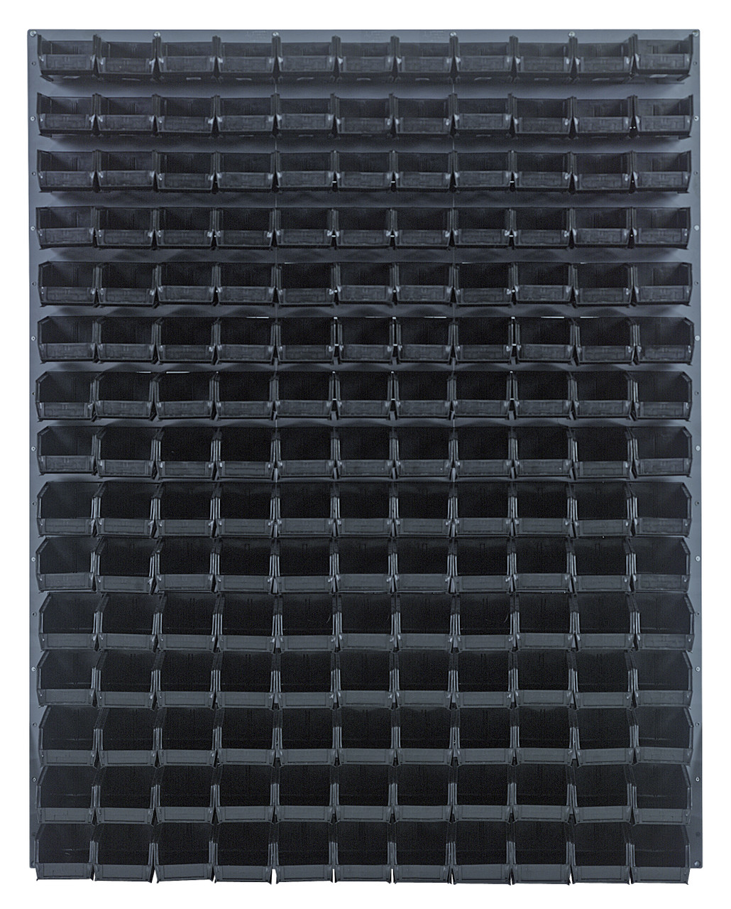 Louvered Panel, wall mounted, 48"L x 8"D x 61"H, Gray, Black, Carbon Steel, QLP-4861-220-165BK