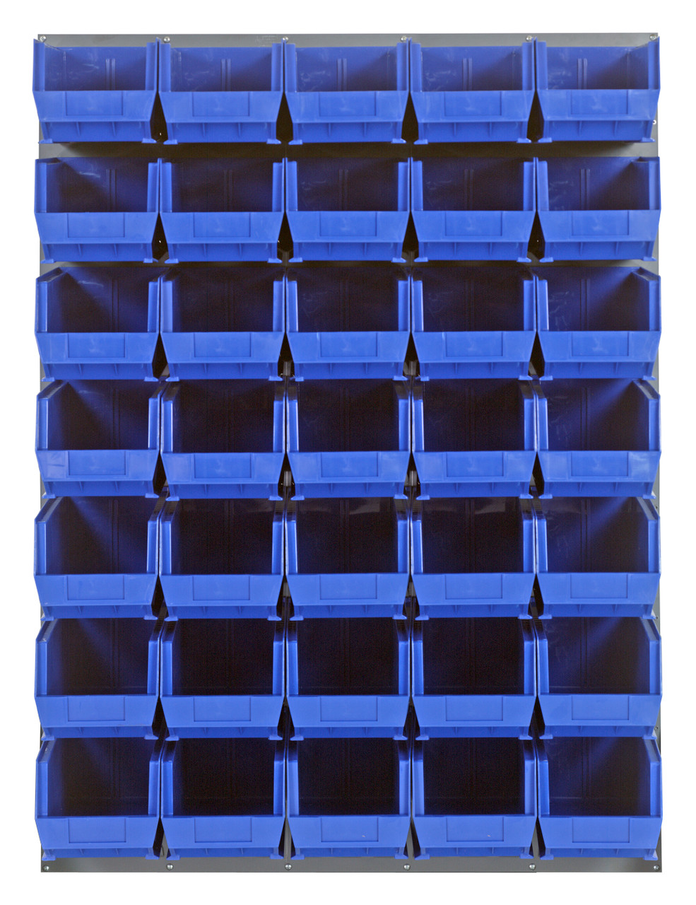 Louvered Panel, wall mounted, 48"L x 15"D x 61"H, Gray, Blue, Carbon Steel, QLP-4861-240-35BL