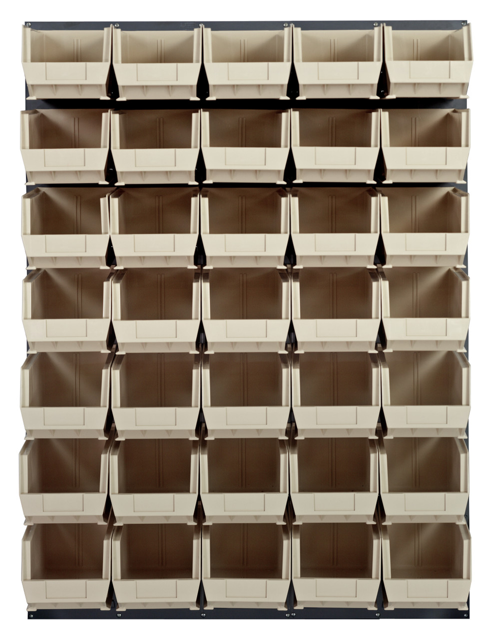 Louvered Panel, wall mounted, 48"L x 15"D x 61"H, Gray, Ivory, Carbon Steel, QLP-4861-240-35IV