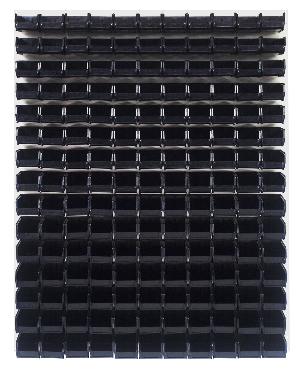 Louvered Panel, wall mounted, 48"L x 8"D x 61"H, Oyster White, Black, Carbon Steel, QLP-4861HC-220-165BK