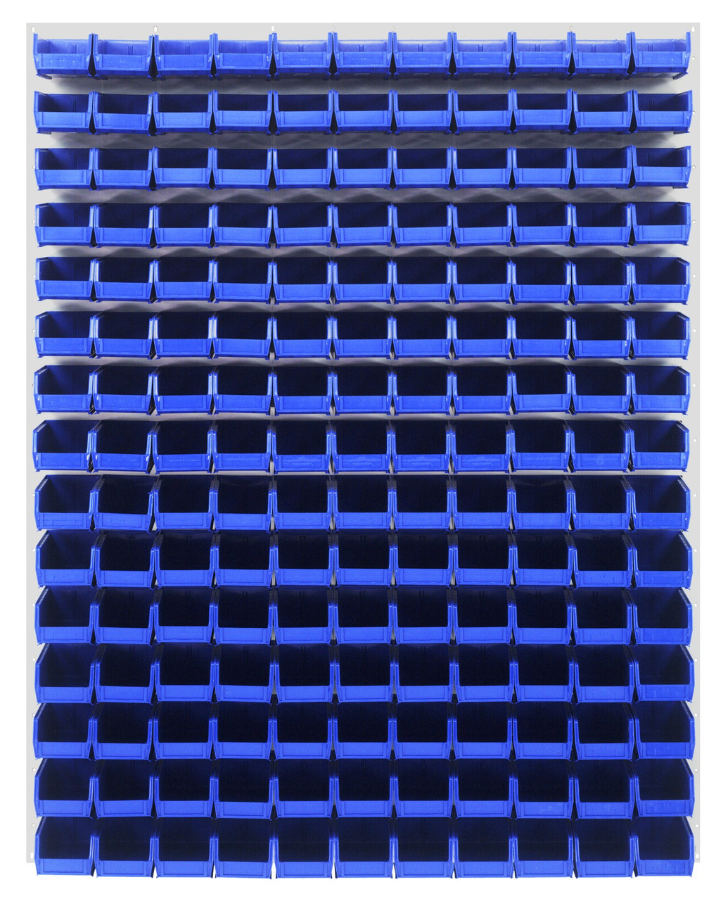 Louvered Panel, wall mounted, 48"L x 8"D x 61"H, Oyster White, Blue, Carbon Steel, QLP-4861HC-220-165BL