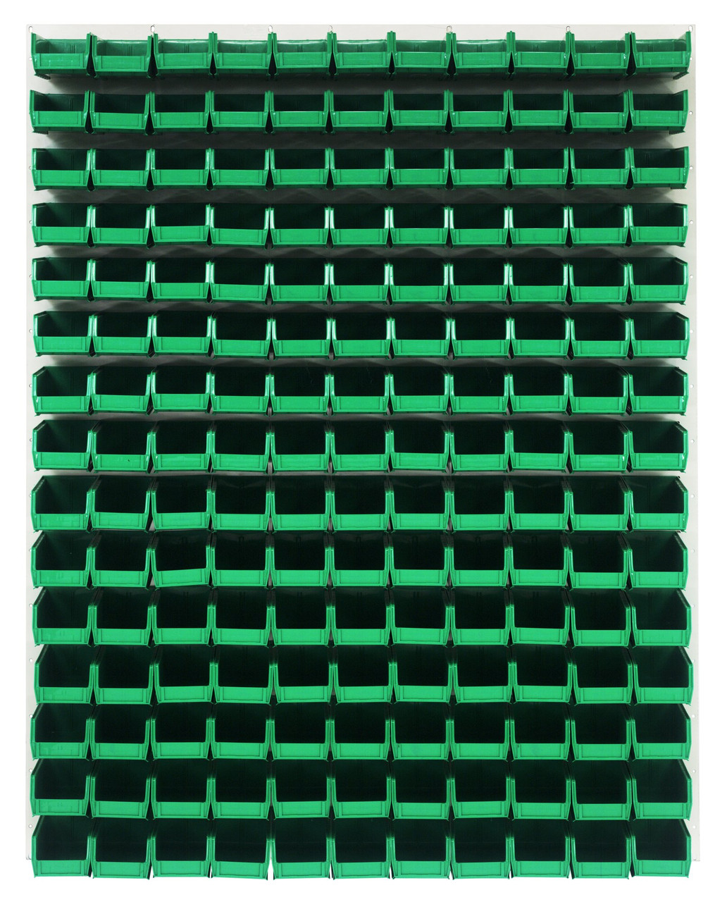 Louvered Panel, wall mounted, 48"L x 8"D x 61"H, Oyster White, Green, Carbon Steel, QLP-4861HC-220-165GN