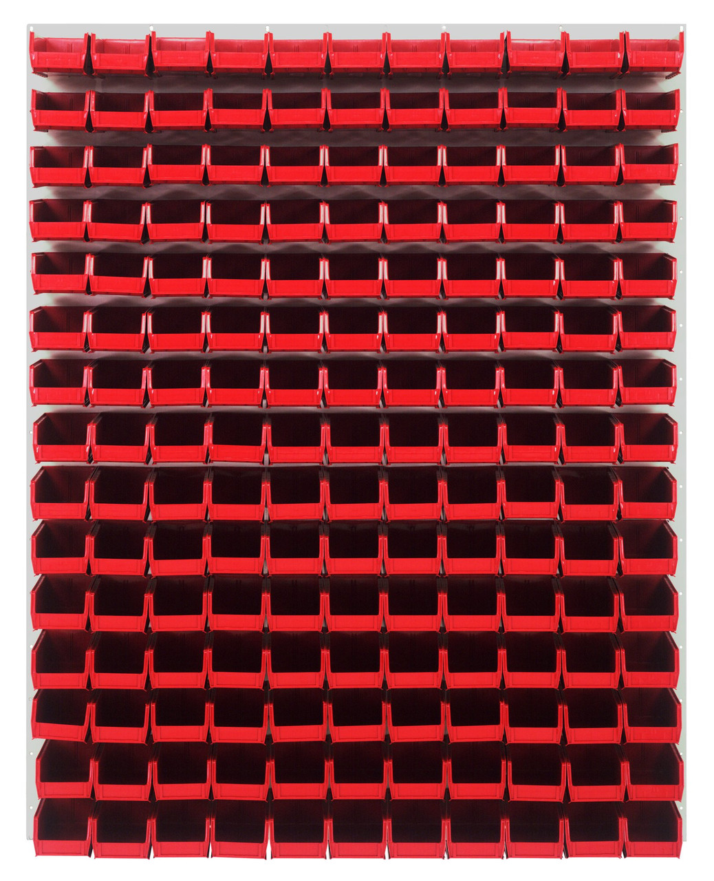 Louvered Panel, wall mounted, 48"L x 8"D x 61"H, Oyster White, Red, Carbon Steel, QLP-4861HC-220-165RD