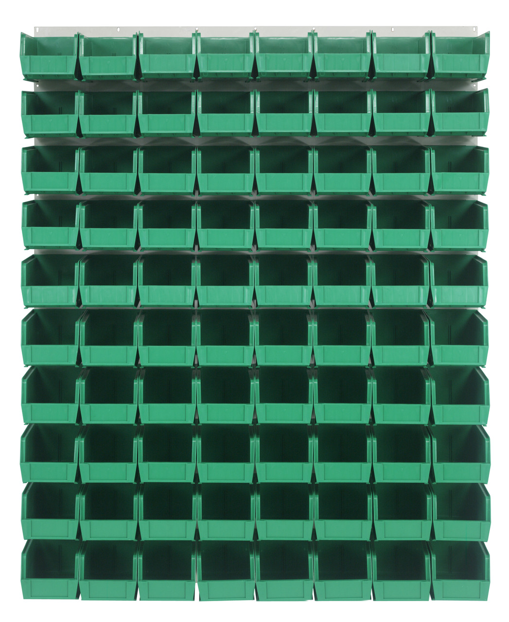 Louvered Panel, wall mounted, 48"L x 11"D x 61"H, Oyster White, Green, Carbon Steel, QLP-4861HC-230-80GN