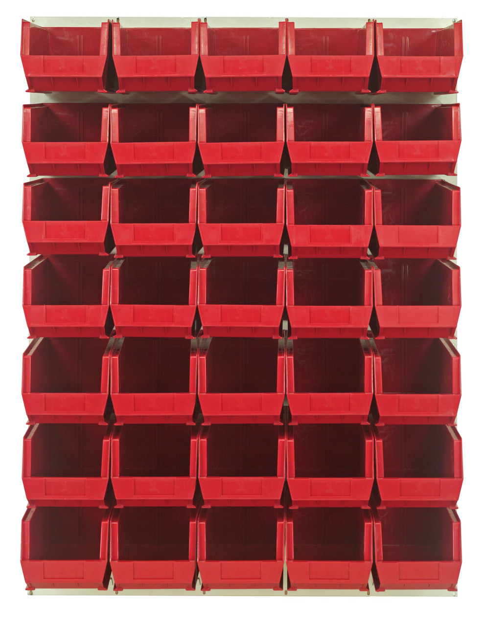 Louvered Panel, wall mounted, 48"L x 15"D x 61"H, Oyster White, Red, Carbon Steel, QLP-4861HC-240-35RD
