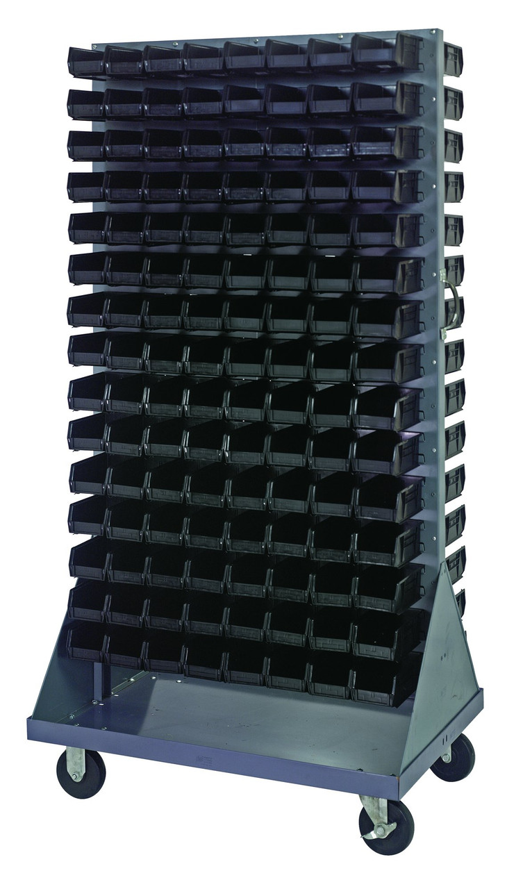 Louvered Rack, 36"W x 25"D x 72"H, 1200 lb. capacity, Gray, Black, Carbon Steel, QMD-36H-220BK
