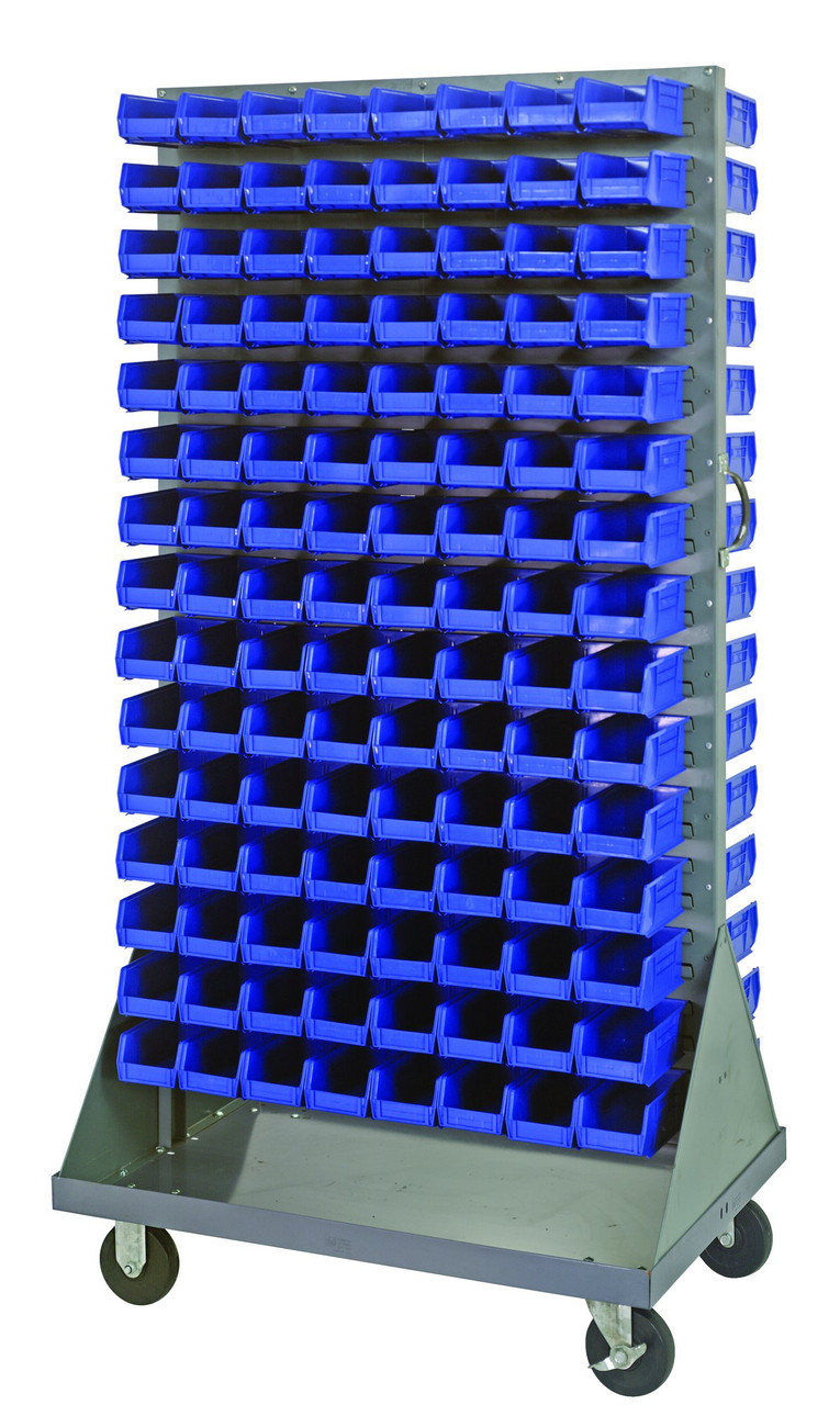 Louvered Rack, 36"W x 25"D x 72"H, 1200 lb. capacity, Gray, Blue, Carbon Steel, QMD-36H-220BL
