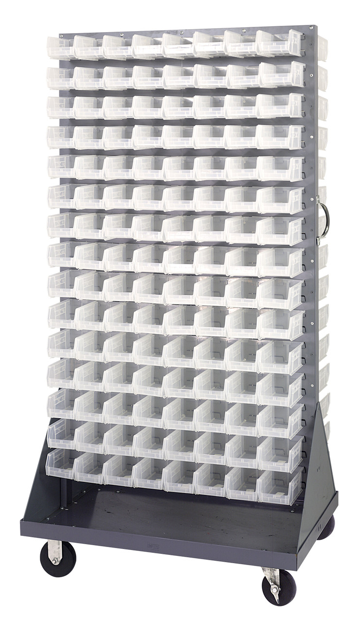 Louvered Rack, 36"W x 25"D x 72"H, 1200 lb. capacity, Gray, Clear, Carbon Steel, QMD-36H-220CL
