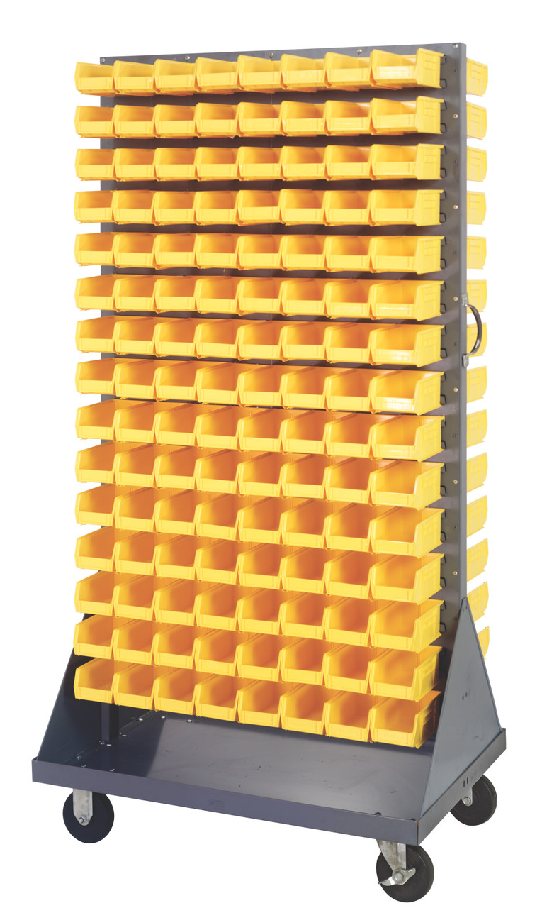 Louvered Rack, 36"W x 25"D x 72"H, 1200 lb. capacity, Gray, Yellow, Carbon Steel, QMD-36H-220YL