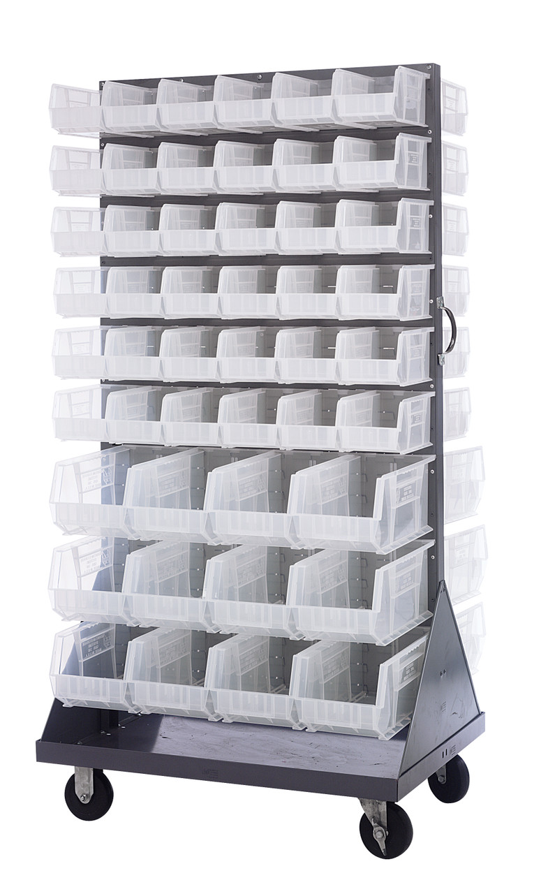 Louvered Rack, 36"W x 30"D x 72"H, 1200 lb. capacity, Gray, Clear, Carbon Steel, QMD-36H-230240CL