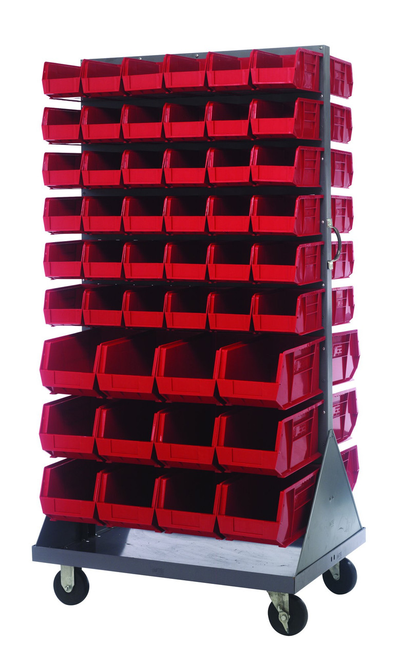 Louvered Rack, 36"W x 30"D x 72"H, 1200 lb. capacity, Gray, Red, Carbon Steel, QMD-36H-230240RD