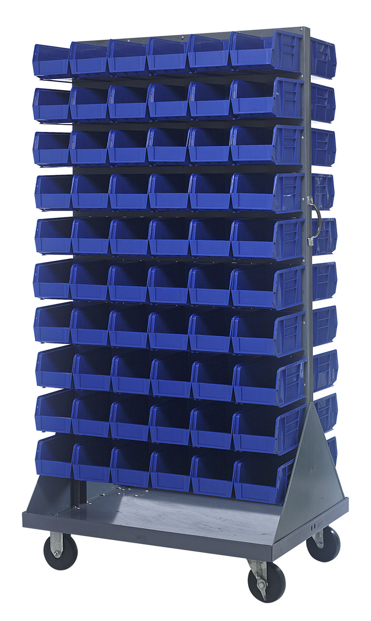 Louvered Rack, 36"W x 25"D x 72"H, 1200 lb. capacity, Gray, Blue, Carbon Steel, QMD-36H-230BL