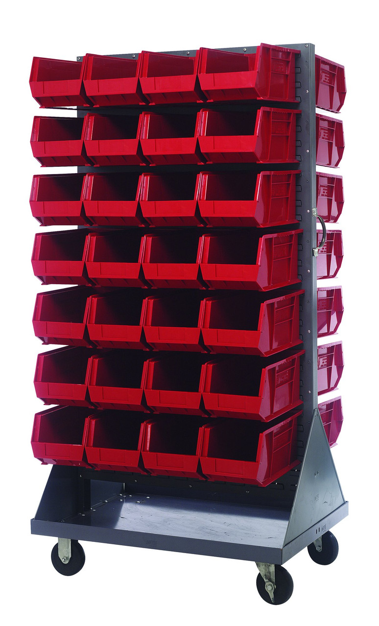 Louvered Rack, 36"W x 30"D x 72"H, 1200 lb. capacity, Gray, Red, Carbon Steel, QMD-36H-240RD