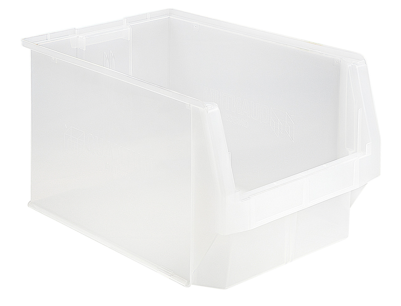 Magnum Bin, 19-3/4"L x 12-3/8"W x 11-7/8"H, 150 lbs. stack capacity, Clear, Clear, Polypropylene, QMS533CL