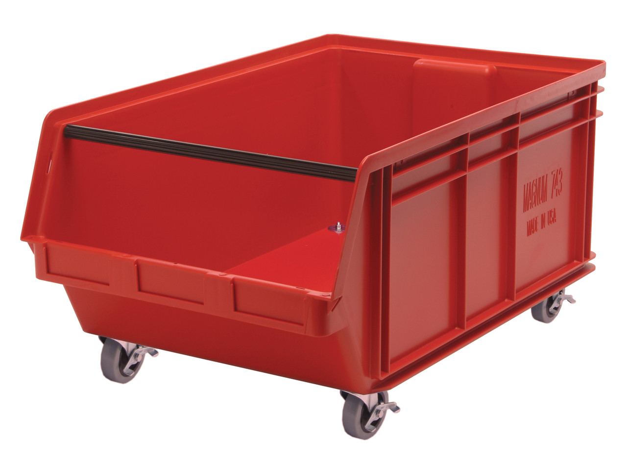 Magnum Bin, mobile, 29"L x 18-3/8"W x 14-7/8"H, Red, Red, Polypropylene, QMS843MOBRD