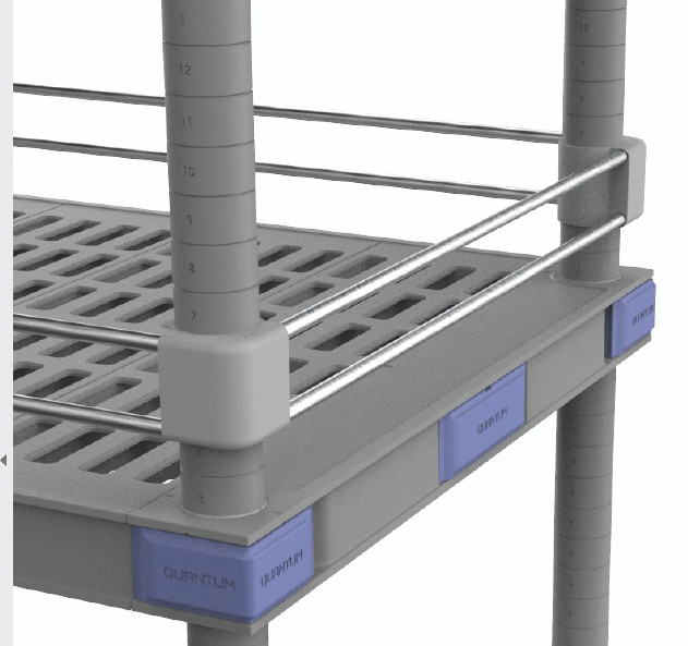 Millenia Back/Side Ledge, 42"W x 2-1/4"H, Made in USA, Gray, 0, Polypropylene, QPL42