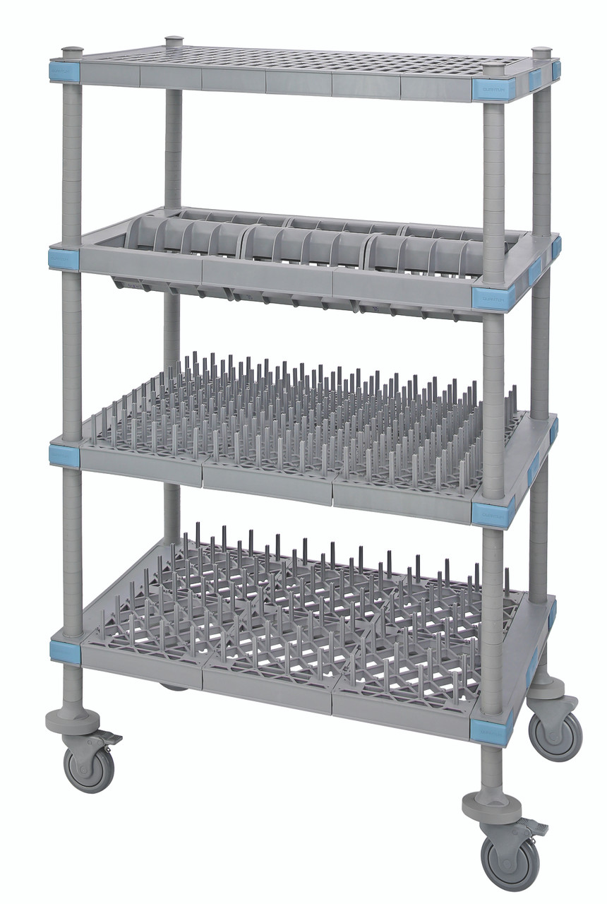 Millenia Drying Rack Unit, mobile, 30"W x 24"D x 68"H, Gray, 0, Polypropylene/ABS, QPM243068DR