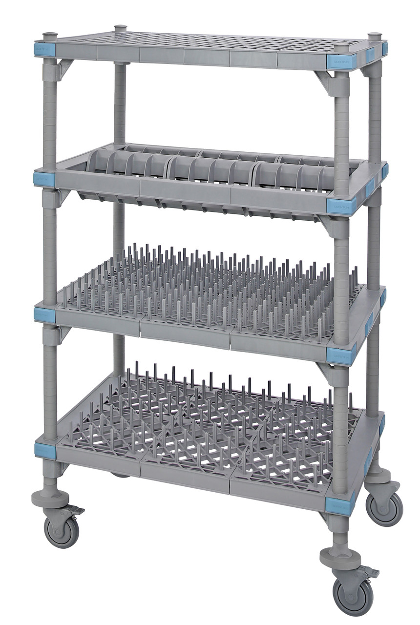 Millenia Drying Rack Unit, mobile, 42"W x 24"D x 68"H, Gray, 0, Polypropylene/ABS, QPM244268PDR1