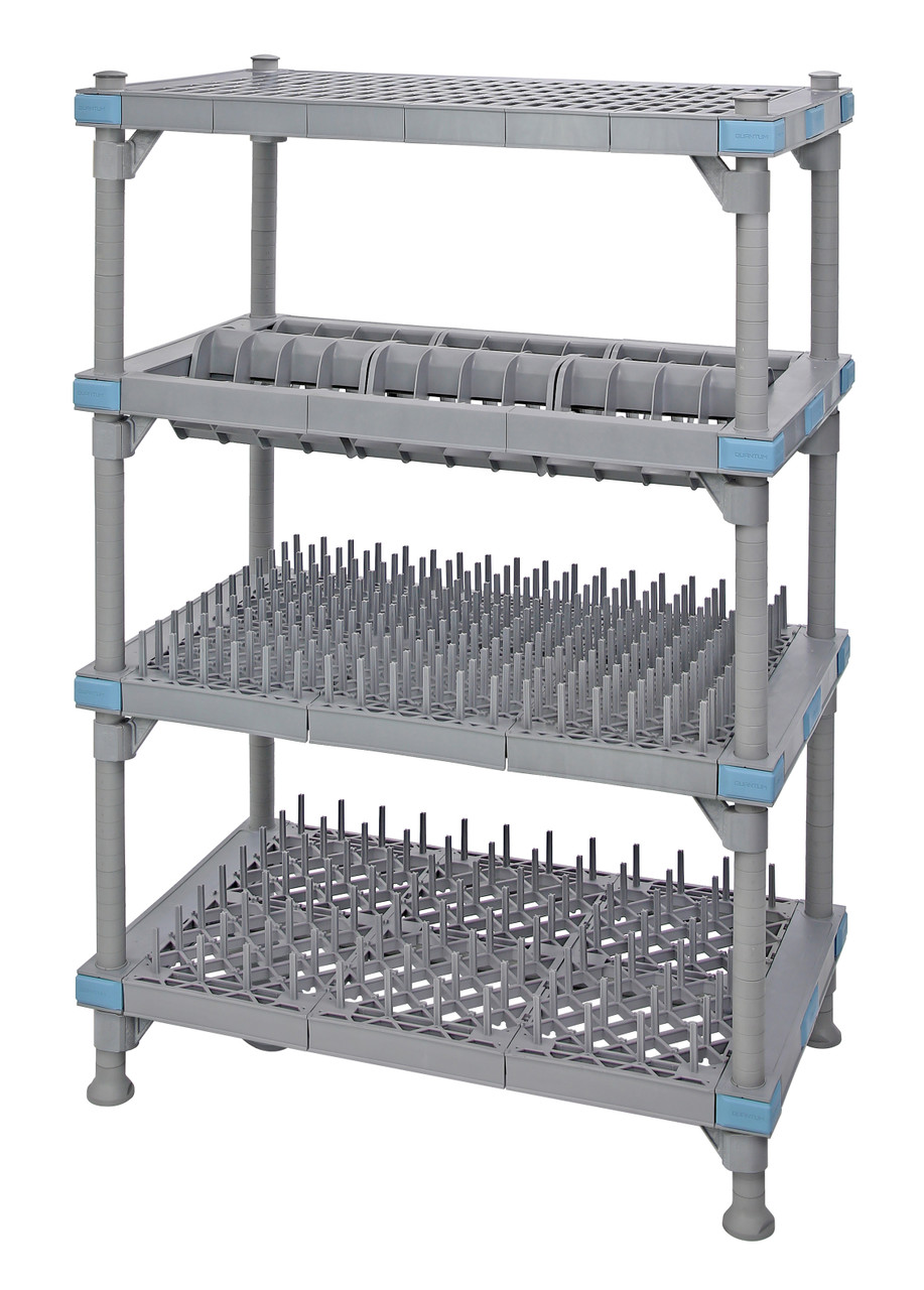 Millenia Drying Rack Unit, mobile, 54"W x 24"D x 68"H, Gray, 0, Polypropylene/ABS, QPM245468WDR