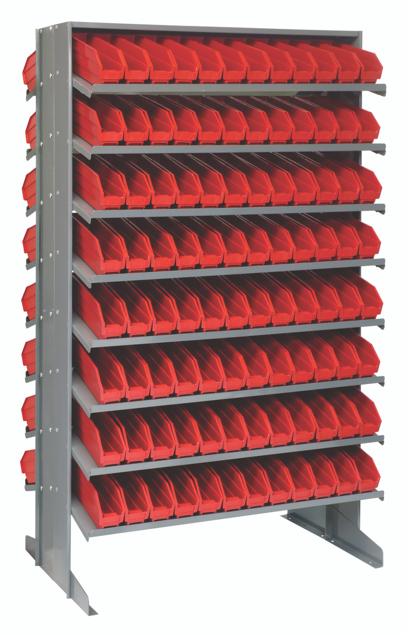 Pick Rack, slopped, double sided, Gray, Red, Carbon Steel, QPRD-100RD