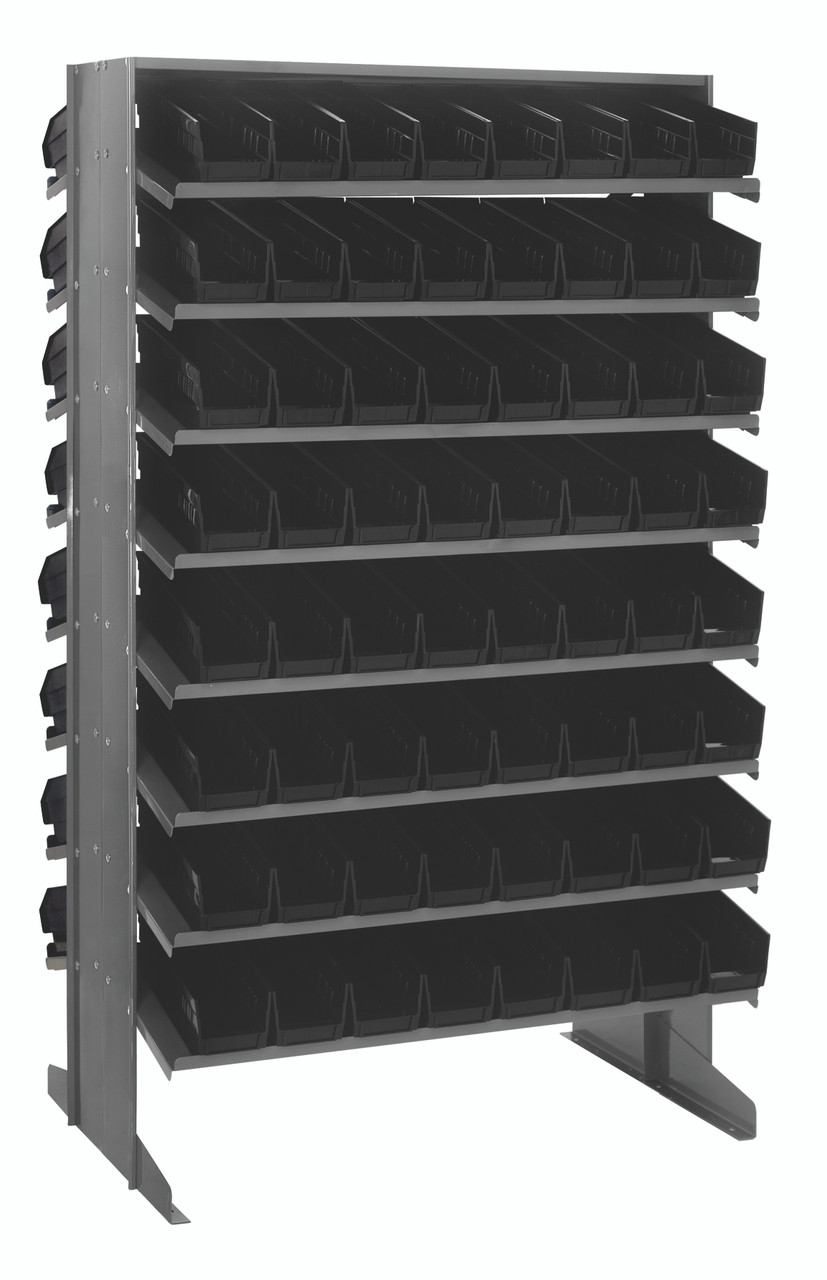 Pick Rack, slopped, double sided, Gray, Black, Carbon Steel, QPRD-101BK