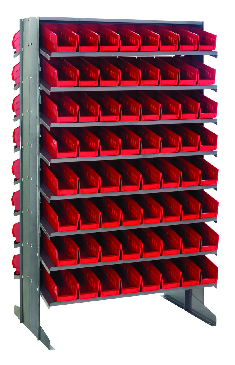 Pick Rack, slopped, double sided, Gray, Red, Carbon Steel, QPRD-101RD