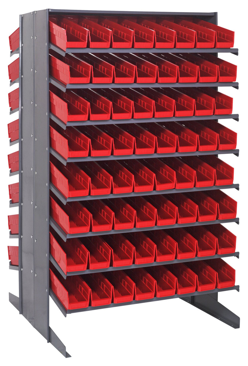 Pick Rack, slopped, double sided, Gray, Red, Carbon Steel, QPRD-103RD