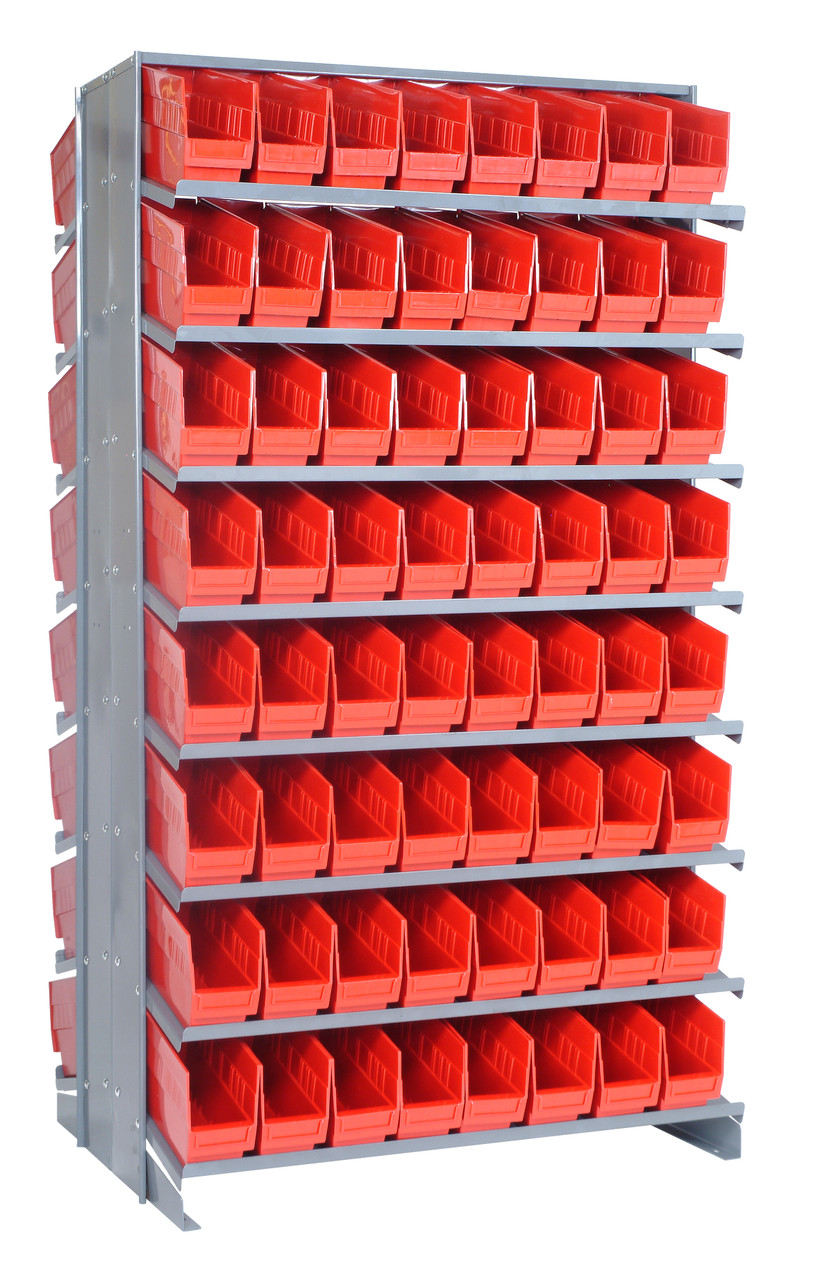 Pick Rack, slopped, double sided, Gray, Red, Carbon Steel, QPRD-203RD