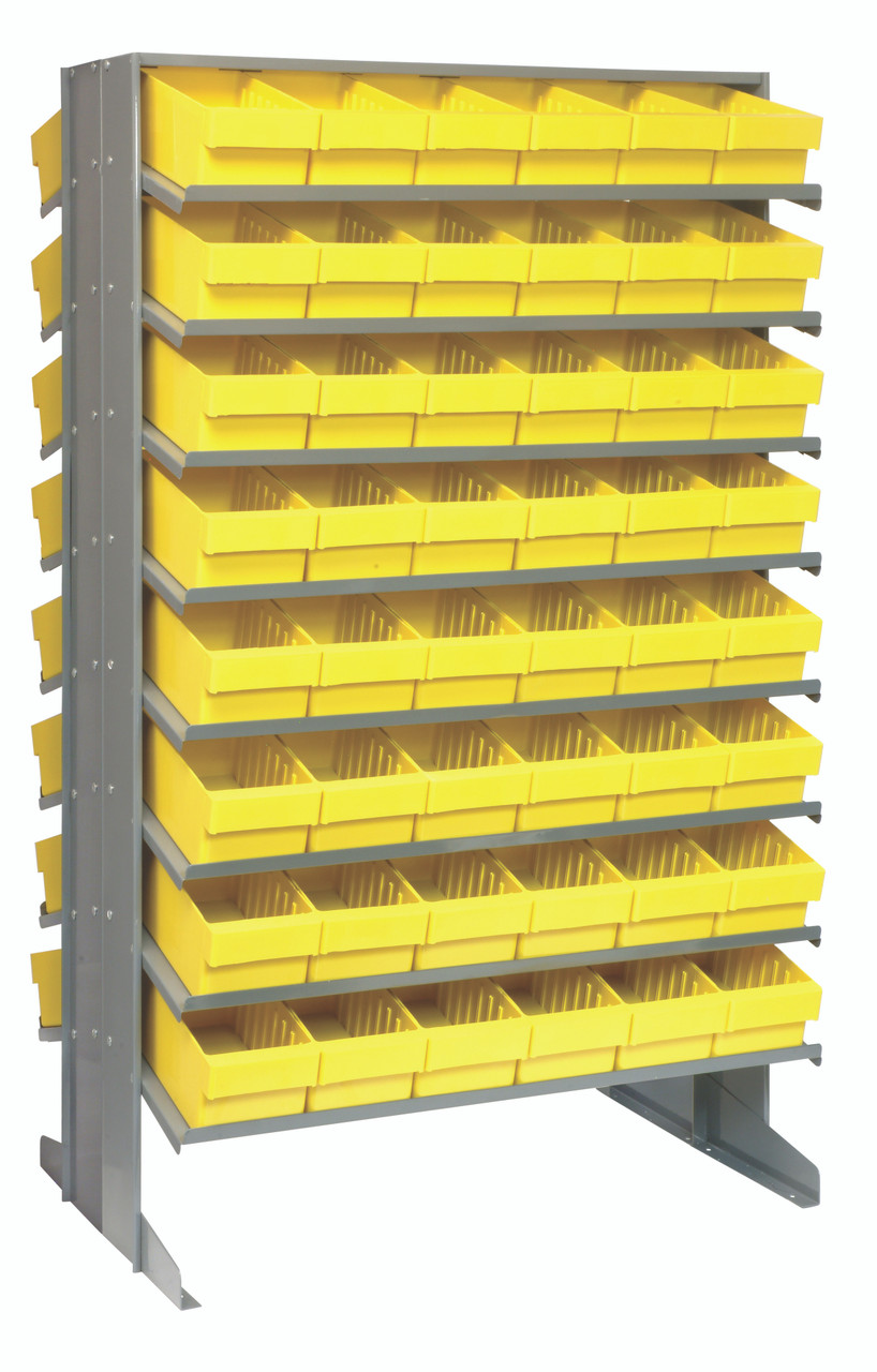Pick Rack, slopped, double sided, Gray, Yellow, Carbon Steel, QPRD-601YL